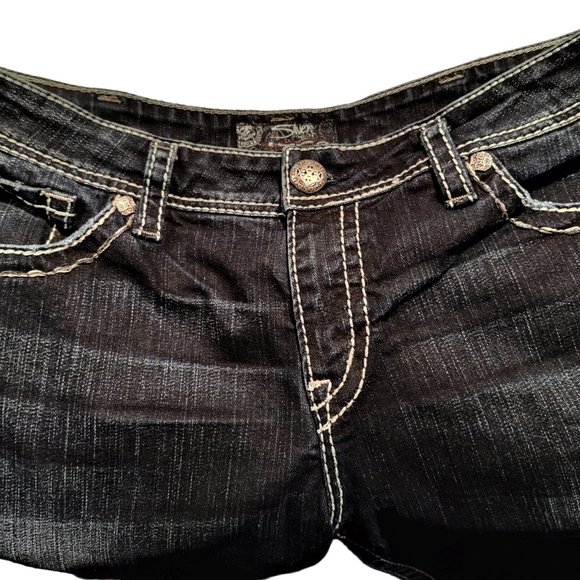 Silver Jeans Co Dark Wash "Suki" High Capris Sz 33 - Picture 2 of 7